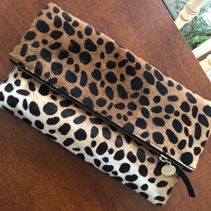 Clare V Leopard Clutch